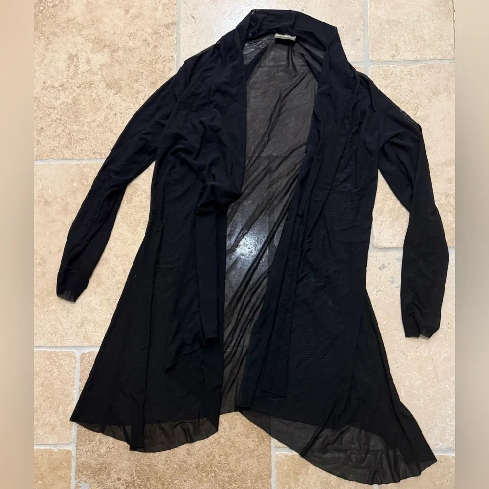 JOAH BROWN WOMENS ETOILE mesh CARDIGAN color black one size - Picture 3 of 3